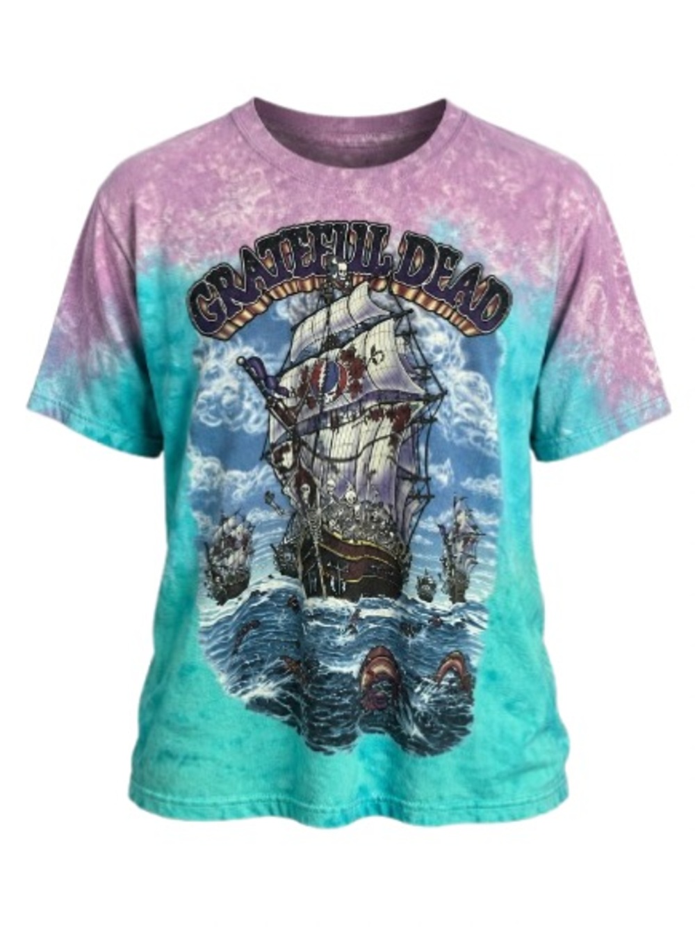 Grateful Dead Ship of Fools Tie Dye Tee XL Liquid Blue Band Shirt
